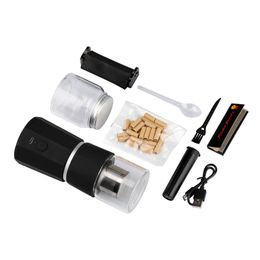 Mangler Electric Grinder Kit LTQ Vapour 1100mah Battery Crusher Dry Herb Roller Rolling Machine Black Colour