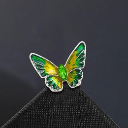 Pins, Brooches Wuli&baby Enamel Butterfly For Women Unisex 2-color Insect Brooch Pin Gifts