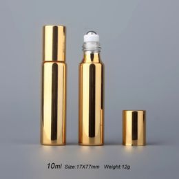100Pcs/Lot 10ML Portable Essential Oil Bottle UV Glass Refillable Perfume Bottle Travel Roll Bottles
