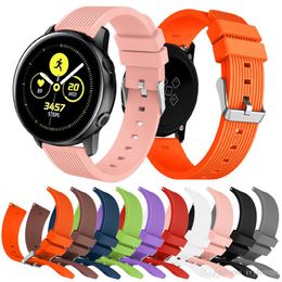 Silicone Watchband for Samsung Galaxy Watch active 42mm Version Striped Rubber Replacement Bracelet Band 20mm Width Strap