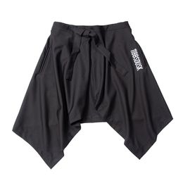 Techwear Hip Hop Men Women Harem Skirts Shorts Harajuku Skateboard Streetwear Black Pleated Apron Gothic Joggers Trousers Pants 210716