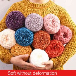 1PC Chenille Cashmere Wool Group Handmade DIY Woven Scarf Thick Thread Crochet Hook Slipper Hand Knitting Crochet Y211129