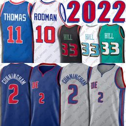 Retro Mesh Dennis 10 Rodman Isiah 11 Thomas Jersey Basketball Cade 2 Cunningham Grant 33 Hill Jerseys Throwback