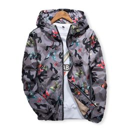 High Quality Women Windbreaker Jacket Spring Summer Camo Thin Female Camouflage Butterfly Windbreaker Coats Hooded 210518