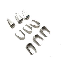 200 Pcs Large 9*11 Mm Pendant Connectors Pinch Clip Bail clasps hooks for DIY Jewellery Making Findings Necklace Accessories Stainless Steel Melon Seeds Buckle