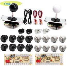 Game Controllers & Joysticks 2 Players Kit With LED Arcade Joystick 5V Buttons USB Code Control Board For Console