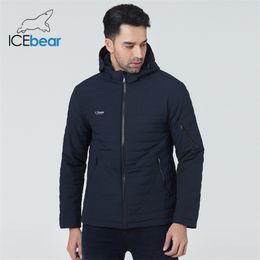 men's short cotton jacket spring fashion high quality coat with hood brand clothing MWC21662D 210916