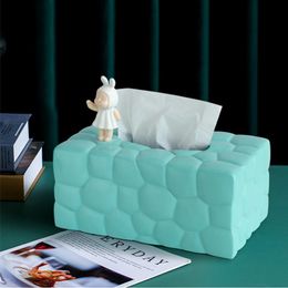 Tissue Boxes & Napkins DyuIhr Modern Simple Creative Square Storage Box Resin Crafts Housewarming Gift Home Living Room Bedroom