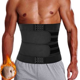 Mens Waist Trainer Fitness Trimmer Belt Sauna Corsets For Abdomen Slimming Body Shaper Weight Loss Sweat Workout Fat Burner