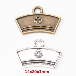 jewellery making wholesalers Canada - 100pcs Medical Nurse cap charms 20X14X1MM antique silver vintage bronze pendant alloy metal jewelry accessories brass copper diy jewellery making