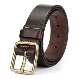 2020 Cow Luxury genuine leather belt men vintage leather belts men's jeans strap black Colour wide strapping waistband brown belt X0726