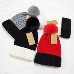 4colors Beanies Winter Hats Spring Warm Cross Hairball Style Beanie Man Travel Skullies Designer Chapeu Caps Cotton Ski Caps Hat Keep Warmer Headgear