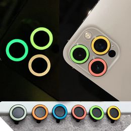 Luminous Camshield Metal Ring Tempered Glass For iPhone 13 12 Pro Max 11 Camera Lens Film Protector 12Pro 12mini Sticker