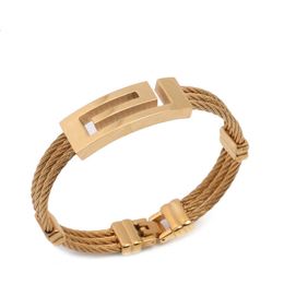 Gold Jewellery Fashion Bracelet Charm Men Bangle Magnetic Stainless Titanium Wristband Chain Link Bracelet Q0717