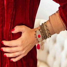 BLUESTAR 2021 3D Turkish Eye Bracelet MIYUKI Bead Bracelets Chic Crystal Pulseras Mujer Moda Handmade Woven Tassel Jewellery
