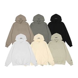 2023 21SS Warm Hip Hop Hooded Pull-Over Hoodies Mens Womens Fashion Streetwear Pullover Letter Decals Sweatshirts Long Sleeve Cream Black White Loose Hoodies