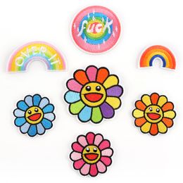 New Embroidery Patch Sunflower Cloth Sticker Clothes DIY Ironing Stickers Badge Logo Iron on Patch Customized Wholesale