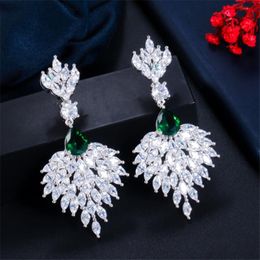 Earrings Luxury Jewellery 925 Sterling Silver Marquise Cut White Topaz Emerald Gemstones Party Women Wedding Drop Earring For Lover Gift G230602