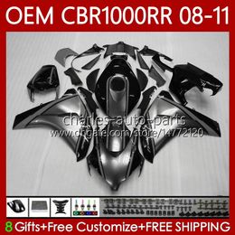 Injection mold Fairings For HONDA CBR 1000CC 1000RR CBR1000RR 08 09 10 11 Bodywork Silver blk 60No.63 CBR1000 CBR 1000 RR CC 2008 2009 2010 2011 CBR-1000 08-11 OEM Body