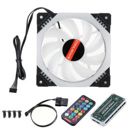 Computer PC Cooler Cooling Fan RGB LED Multicolor-mode 12cm Quiet Chassis - #4