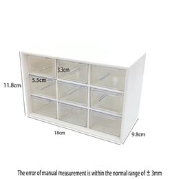 Translucent Drawer Type Storage s Cn(Origin) Low Price Nine-grid Desktop Box Student Cosmetics Shelf Tape Organiser 210922