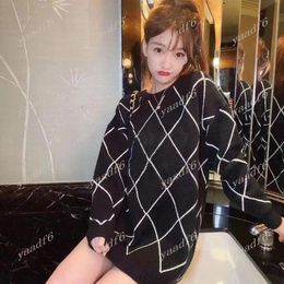 Fashion Parisian street lovers women sweater designer high-end C letter embroidered black sweater comfort warm personality