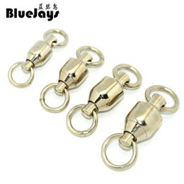 Fishing Hooks BlueJays 10pcs Big Pull 100kg-230kg Ball Bearing Swivel Solid Rings Sea Ocean Word Shape Stainless Steel Hook Connectors