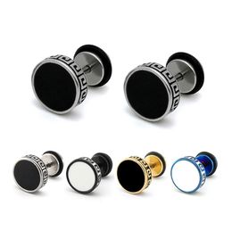 Fashion Titanium Steel 6mm 8mm 10mm Round Barbell Stud Stainless Steel Stud Earrings For Women Men Jewelry