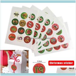 Decoration Event Festive Party Supplies Home & Garden10 Sheets/Set Christmas Stickers Advent Calendar Numbers 1-24 Embellishments Gift Hks99