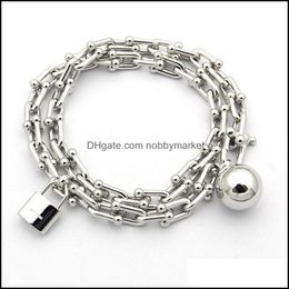 Bangle Bracelets Jewelry Wholesale Japan Korea Men And Women Cuff Luxury Stainless Steel Upper Arm Bracelet Business 210408 Drop Delivery 20