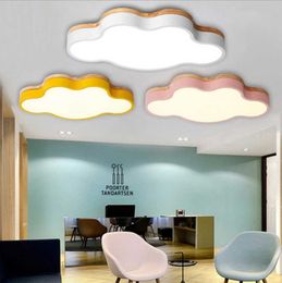 Bedroom Lamp Modern Simple Warm Romantic Led Cloud Ceiling Girl Children's Room Macarons Wood Art Lamps Lights