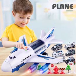 Toy Aircraft Music Story Simulation Track Inertia Children'S Toy Aircraft Large Size Passenger Plane Kids Airliner Toy Car 210318