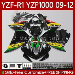 OEM Fairings For YAMAHA YZF-R1 YZF R1 1000 CC YZF1000 YZFR1 09 10 11 12 Bodywork 92No.59 Yellow black YZF R 1 1000CC 2009 2010 2011 2012 YZF-1000 2009-2012 MOTO Body Kit