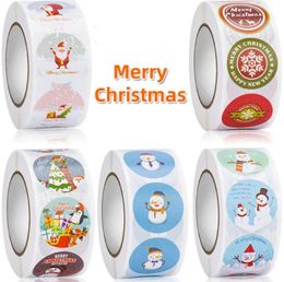500Pcs Merry Christmas Stickers 500pcs Animals Snowman Trees Decorative Stickers Wrapping Gift Box Label Christmas Tags size 1.5inch/3.8cm