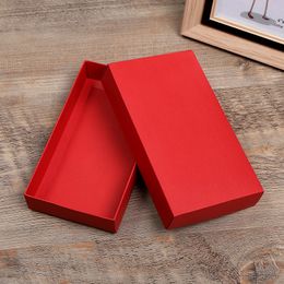 16cmx9cmx3cm Red/Black Kraft Paper Packaging Boxes Wedding Gift Boxes,Natural Silk Scarf Socks Packing Boxes