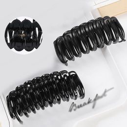 Korean Matte Barrettes Scrub Black Big Hair Claw Plastic Hair Clip Clamps Large Thick Jumbo Hairclip DIY Styling Tool Hair Accesories