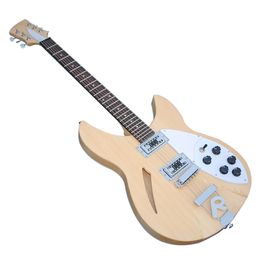 Factory Outlet-6 Strings Natural Electric Guitar with Semi-hollow Body,Rosewood Fretboard