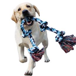 Dog Rope Toys for Aggressive Chewers Tough Rope Chew Toys for Large/Medium 5 Knots Indestructible Cotton Rope War Dogs Toy