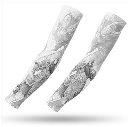 Fashion Cooling ice silk Tattoo Sleeves Arm Warmer Unisex UV Protection hand Sleeve cover Outdoor Temporary Fake Tattoos Arm Sleeve Warmer Streetwear