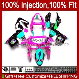 Injection Mould Fairings For KAWASAKI NINJA ZX9 R ZX 9R 9 R 900 CC 98-99 Bodywork Kit 17No.54 ZX900 ZX9R 98 99 00 01 ZX-900 900CC ZX-9R 1998 1999 2000 2001 OEM Body shark rose