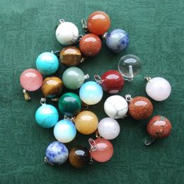 round ball Assorted Mixed Natural stone charms teardrop Crystal pendants for necklace accessories Jewellery making