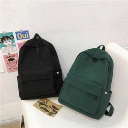 Backpack Women Backpack Solid Waterproof Women Shoulder Bag Black School Bag For Teenage Girl Children Backpacks Travel Bag 202211