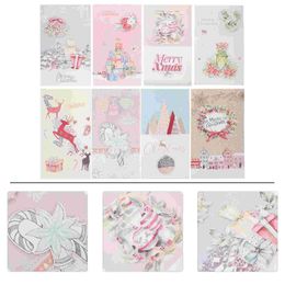 Greeting Cards 8pcs Folding Gift Christmas Themed Blessing Festival Gifts