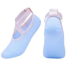 Women Yoga Socks Non-Slip Bandage Sports ankle slipper Breathable Comfortable Pilates Ballet Dance Floor Sock Backless Cotton Gym Workout Sox with grip