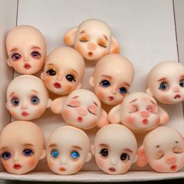 DIY 1/8 Head Dolls Head Mold Accessories Creativity Cute BJD Dolls Makeup Fit 11-16cm Doll Toys Girls Female Gift OB11 Q0910