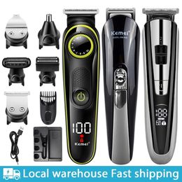 Kemei Electric Hair Clipper for Men Shaver Nose and Ear Trimmer Beard Mower Razor Cutting Machine Shaving 5 220216