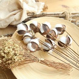 Nordic Dried Cotton Flowers Natural Stems Flower For Home Bar Shop Decoration Wedding 23 Inches