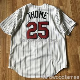 Stitched custom Jim Thome 25 White Pinstripe Baseball Jersey XS-6XL Men Women Youth