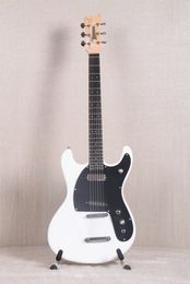 VM 40th Anniversary ARIA Ventures Mosrite II #2 White Electric Guitar Zero Fret, Grover Tuners, Mini Hummbcker Pickup, Black Pickgaurd, Little Dot Inlay