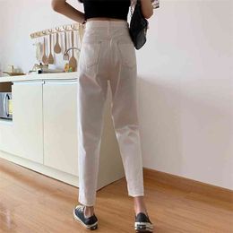 Fashion jeans for Women loose pants Casual Harem Mom Jeans denim slouchy High waist Little feet Pencil 210507